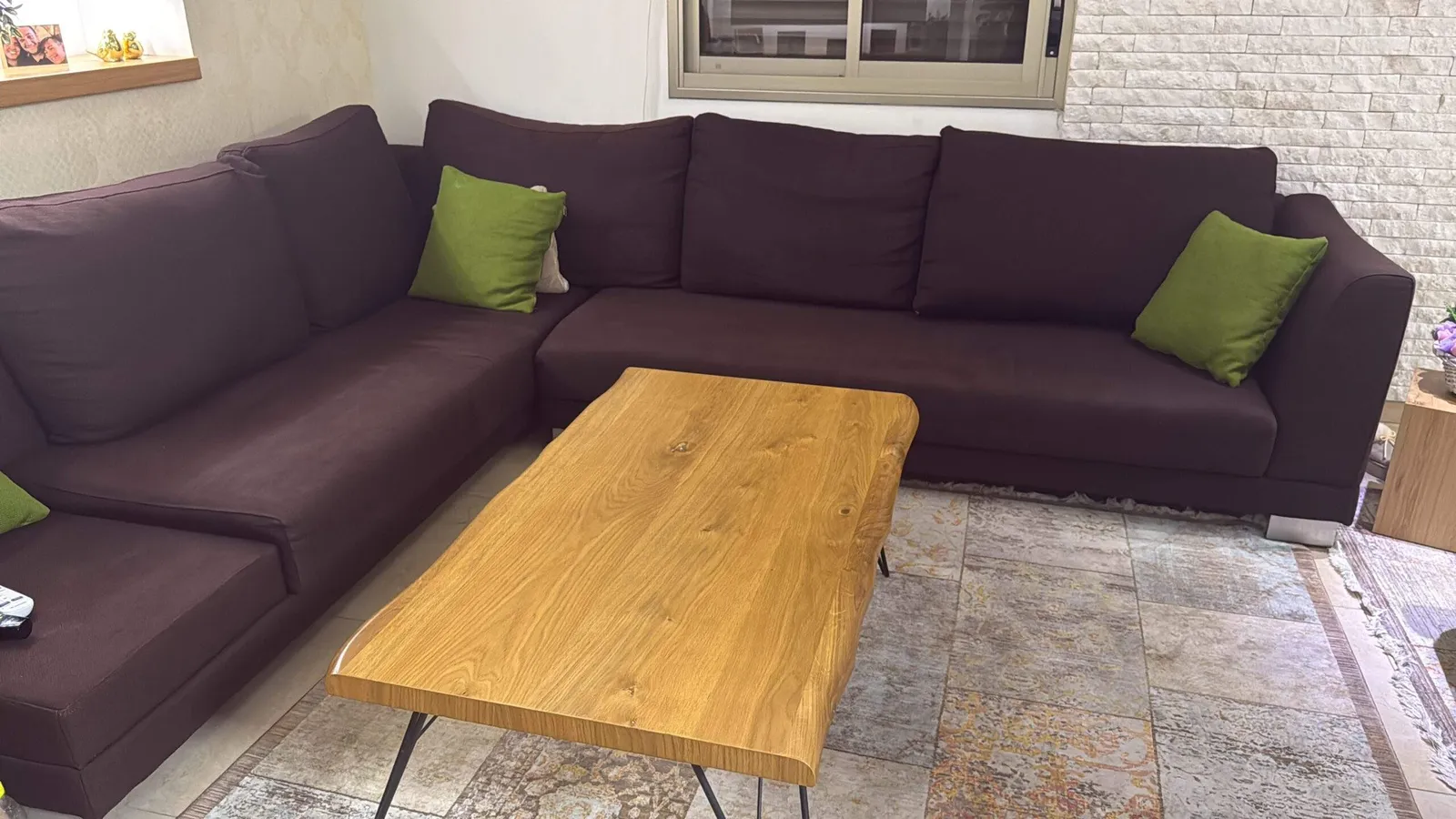 סלון פינתי חום מידות 300/250 צבע חום תמונה 1